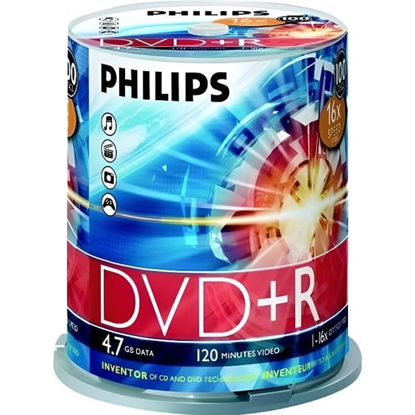 DVD+R Philips - 16x - 100 stycken - 4,7 GB - Spindel