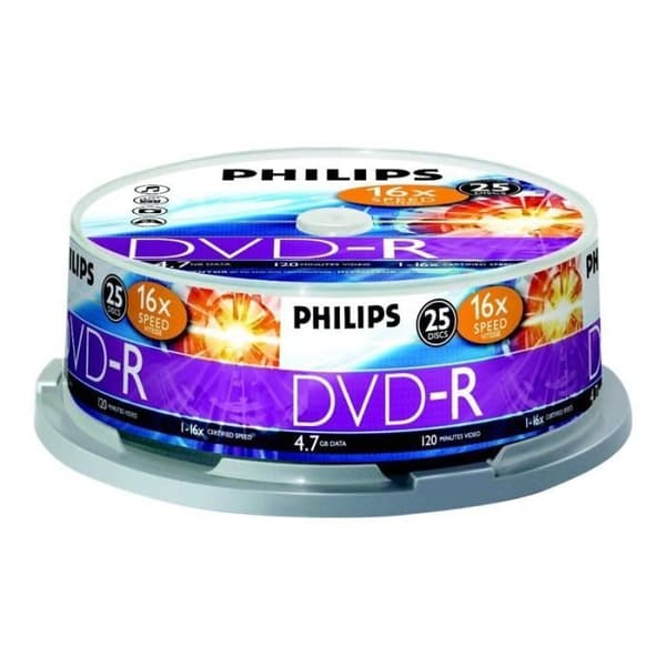 DVD-R Philips DM4S6B25F - 25 media - 4,7 GB (120 min) 16x - spindel