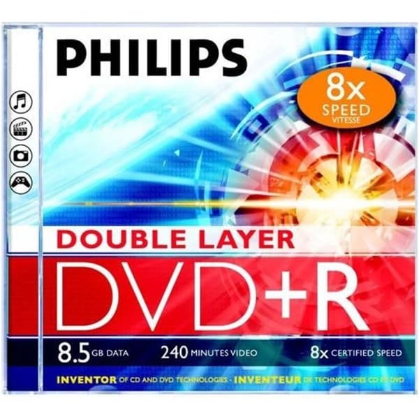 Philips - DR8S8J05C - DVD+R DL 8,5 GB (240 min) 8x - CD-fodral