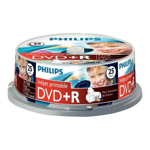 PHILIPS - DVD+R - 4,7GB - 16x - Cakebox med 25 st