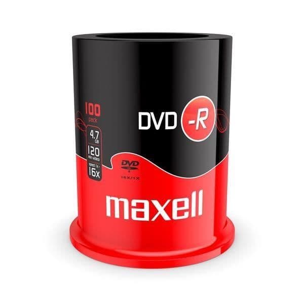 Maxell - 100 x DVD-R - 4,7 GB 16x - Cakebox-fodral