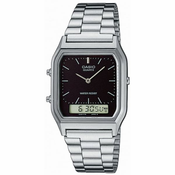 Unisex kellot Casio EDGY COLLECTION - BLACK Musta Hopeinen