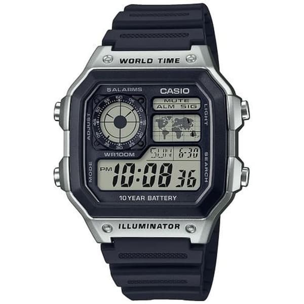 Herreur Casio ILLUMINATOR WORLDTIME Sort Grå (Ø 40 mm)