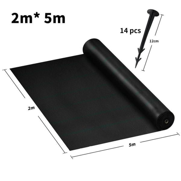 XMTECH 2x5 m rivsäker ovävd ogrässkyddsfleece för utomhusträdgård, svart