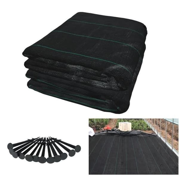 XMTECH 2x5 m rivsäker ovävd ogrässkyddsfleece för utomhusträdgård, svart