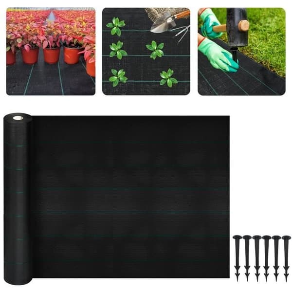 Ogräsduk - LZQ - HDPP - Rivbeständig - UV-skydd - 2 m x 5 m