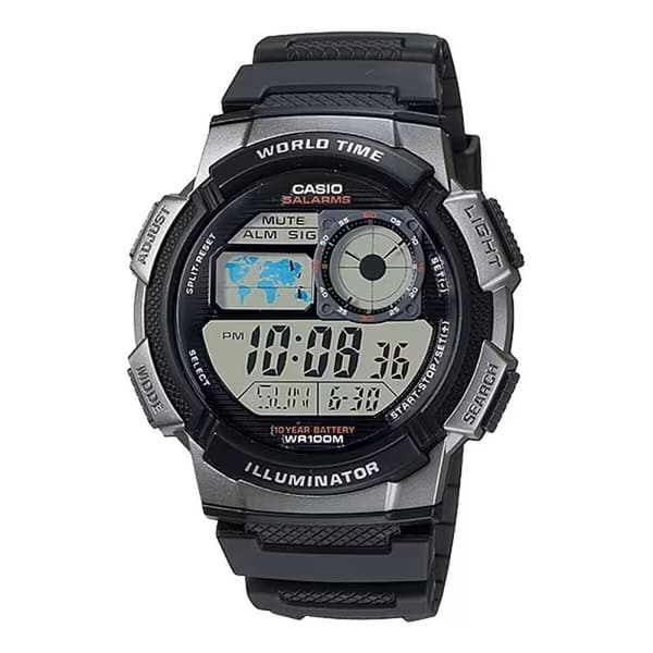 Miesten rannekellot Casio WORLD TIME ILLUMINATOR Musta (Ø 43 mm)