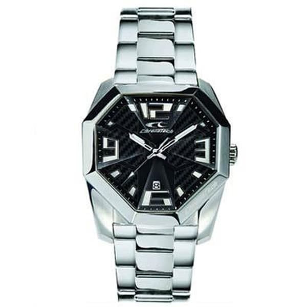 Miesten rannekellot Chronotech RW0083 Musta Hopeinen
