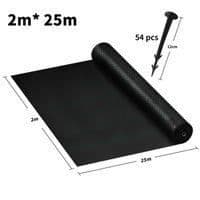 LZQ HDPP ogräsbekämpningstyg för trädgårdsrivsäker (2m x 25m, svart)