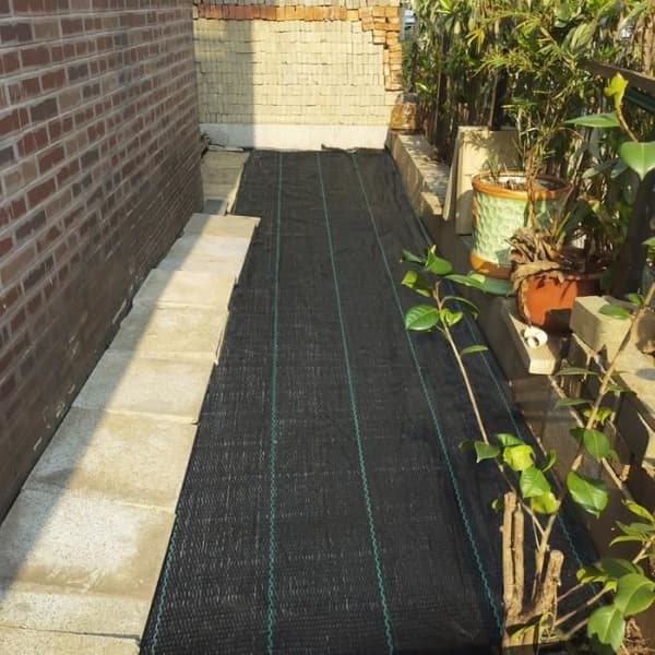 YUENFONG Mulchduk, Anti ogräs 100 g-m², Rivbeständig, Anti-UV och vattengenomsläpplig, Svart (1×50 m)