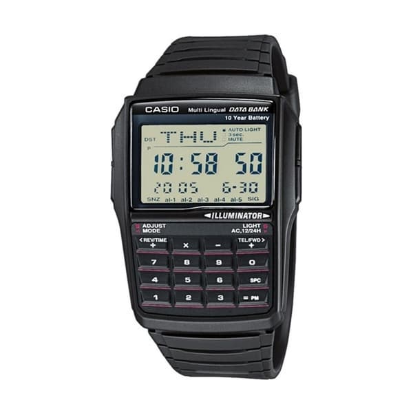 Miesten rannekellot Casio DATABANK CALCULATOR Musta Harmaa