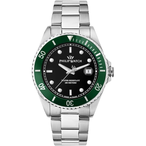Miesten rannekellot Philip Watch R8253597086 Musta Hopeinen