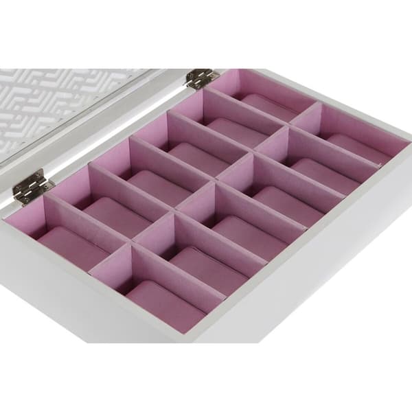 Kellorasia DKD Home Decor Valkoinen Vaaleanpunainen Kristalli Puu MDF 29 x 20 x 9 cm (12 osaa)