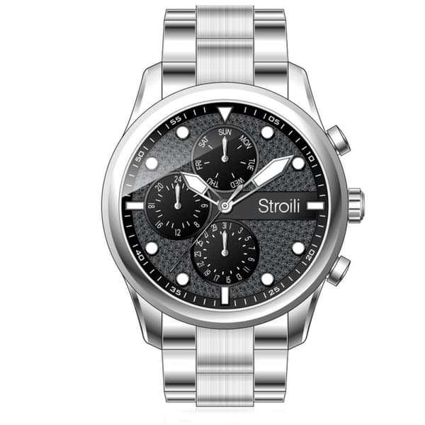 Herrklocka Stroili 1683278 Svart Silvrig