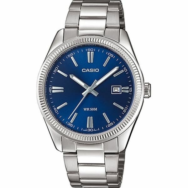 Herrklocka Casio DATE Rostfritt stål Analog Kvarts Silvrig (Ø 38,5 mm)