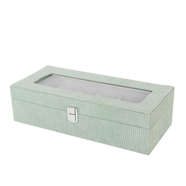 Box för klockor Versa Grön Polyester 13,5 x 9 x 30,5 cm