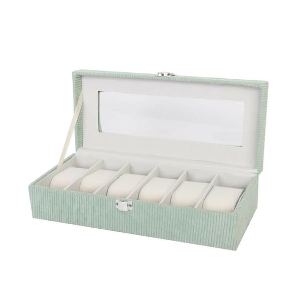 Box för klockor Versa Grön Polyester 13,5 x 9 x 30,5 cm
