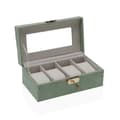 Miniatyrbillede 1 af 2: Æske til ure Versa Grøn Træ MDF 11,5 x 8 x 21 cm