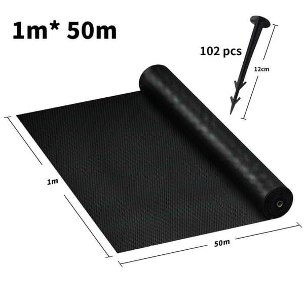 LARS360 100gsm trädgårds-ogräsbekämpningsduk med hög UV-beständighet Vattengenomsläpplig, rivsäker (1 x 50m)