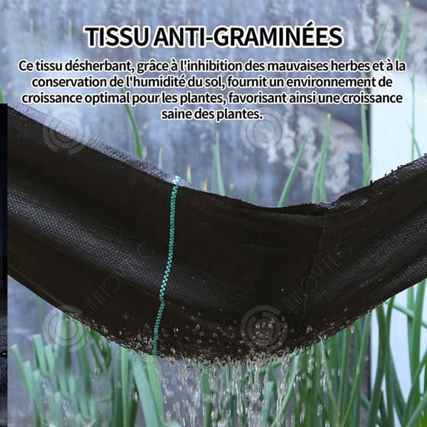 INN Mulch Duk Vattentätt gräsbeständigt tyg för trädgårdsträdgård 3x15m PP Multipurpose gräsbeständigt tyg Svart