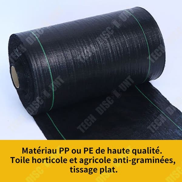 TD Garden Weed Mesh 1,2x50M Polypropen Svart Weed Mata Weed Cover Membran Weed Mulch
