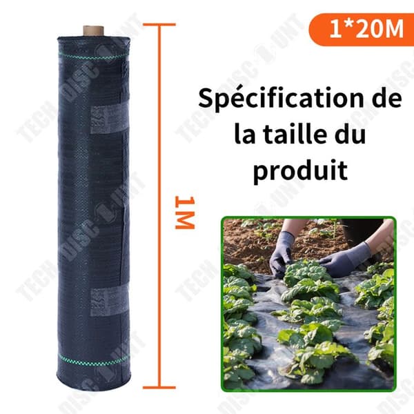 TD Mulchduk 1x20m geotextil anti-ogräs presenning anti-återväxt geotextil Gräsbeständig polypropen presenning