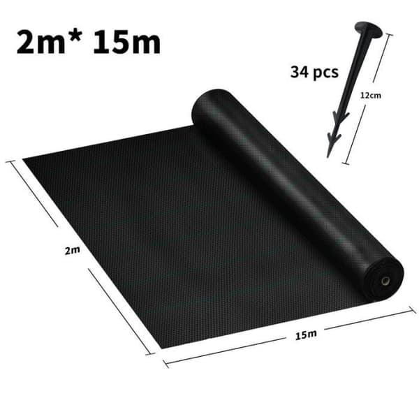 YUENFONG Färgnät, Antibortos 100 g-m², Tålig mot rivningar, UV-skyddad och vattengenomsläpplig, Svart (2×15 m)