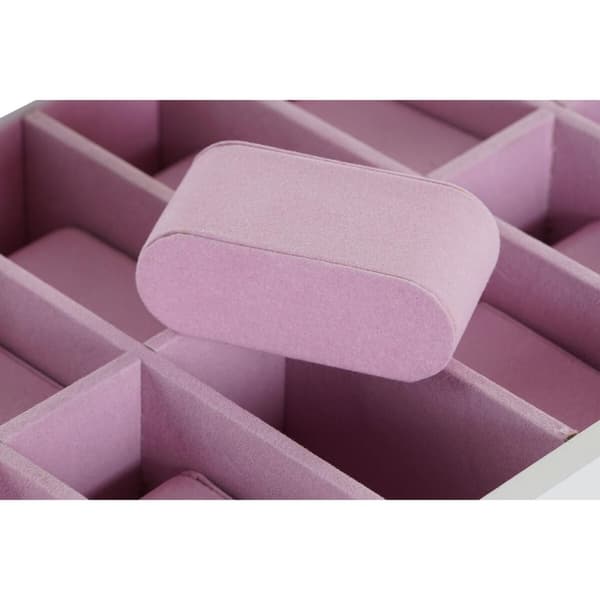 Eske for klokker DKD Home Decor Hvit Lyse Rosa Krystall Tre MDF 29 x 20 x 9 cm (12 enheter)