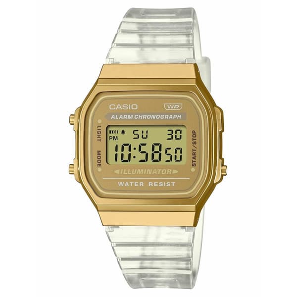 Unisexklocka Casio VINTAGE COLLECTION - TRANSPARENT BAND - GOLD