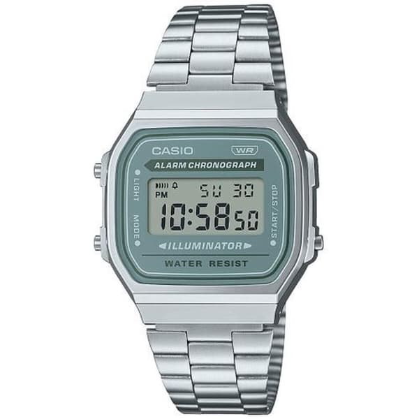 Unisex ur Casio A168WA-3AYES Grøn Sølvfarvet (Ø 36 mm) (Ø 35 mm)