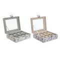 Miniatyrbillede 3 af 3: Æske til ure DKD Home Decor Hvid Grå Syren Lyserød PVC Krystal 22,5 x 19,5 x 9,5 cm (2 enheder)