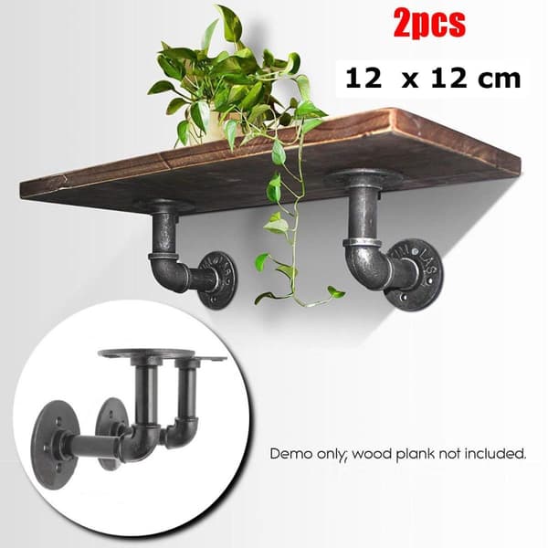 Kodinsisustus Teollinen Steampunk Iron Pipe Hyllytelineet Pidike DIY 2kpl