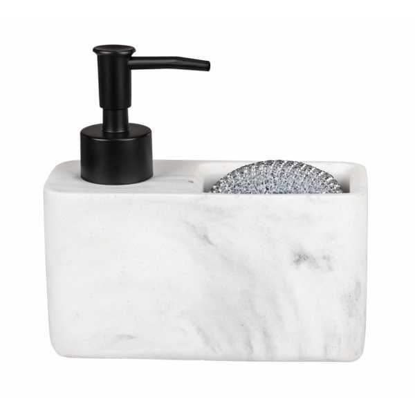 Resa Marbre disktvålsdispenser, tvåldispenser, marmorerad visuell med svampfack (ingår),