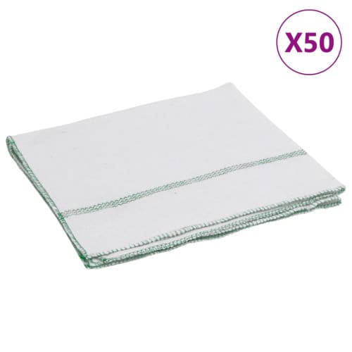 Rengöringsdukar 50 st vit med gröna ränder 50x60 cm