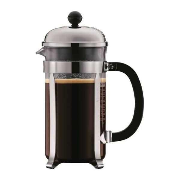 BODUM CHAMBORD Kolvmaskin set - 8 koppar - 1L - Grått - Med 2 dubbla väggglas Pavina 0,35l