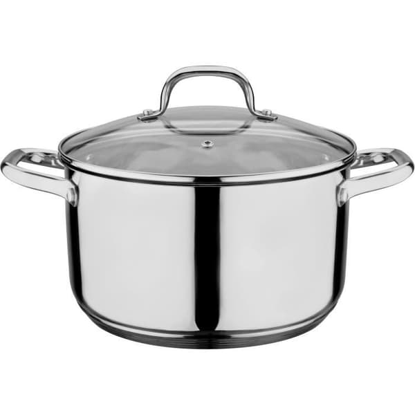 GSW 806787 Solid rostfritt stålbatteri 10st - Kastruller 16, 20 och 24cm - kruka 20cm - kastrull 16cm - alla kokplattor inklusive induktion