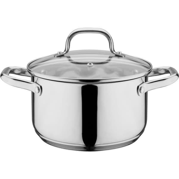 GSW 806787 Solid rostfritt stålbatteri 10st - Kastruller 16, 20 och 24cm - kruka 20cm - kastrull 16cm - alla kokplattor inklusive induktion
