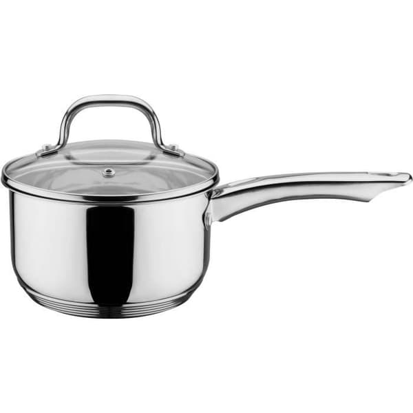 GSW 806787 Solid rostfritt stålbatteri 10st - Kastruller 16, 20 och 24cm - kruka 20cm - kastrull 16cm - alla kokplattor inklusive induktion