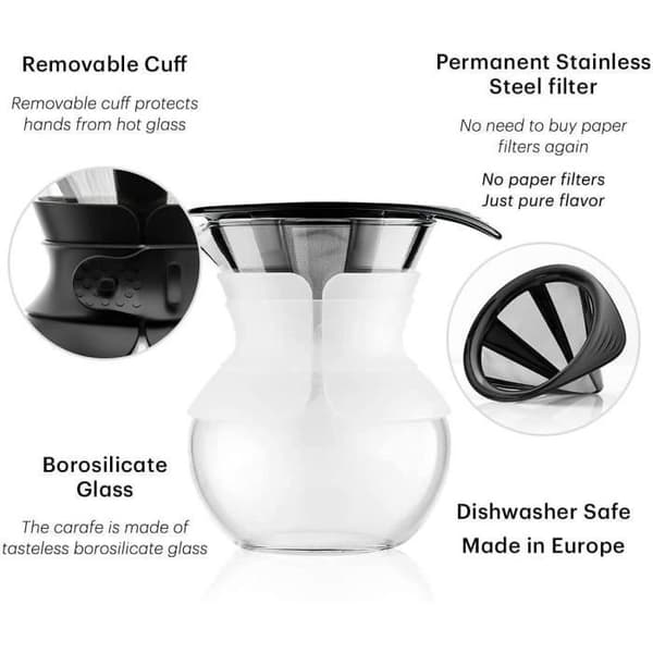 Till över - Bodum Coffee Maker, permanent rostfritt stålnätfilter, 0,5 L, 4 koppar