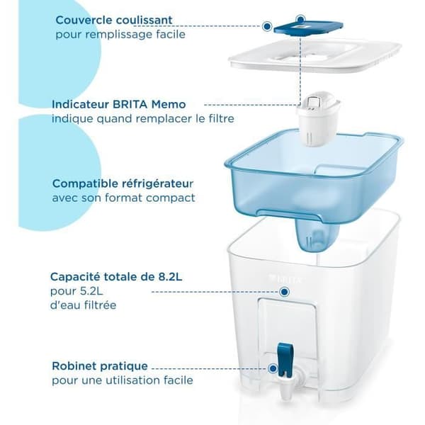 Brita Flow Blue Flow Water Distributör (8.2L) inkluderade 1 Maxtra Pro All-in-1-patron