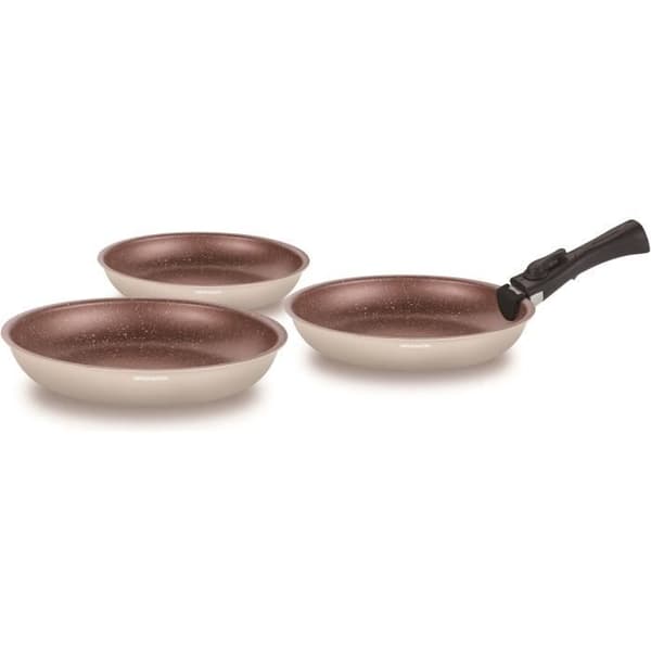 Kokkärl - Alla värmekällor inklusive induktion - ARTHUR MARTIN - AM4754 - Set med 3 stekpannor - 20-24-28 cm + 1 avtagbart handtag