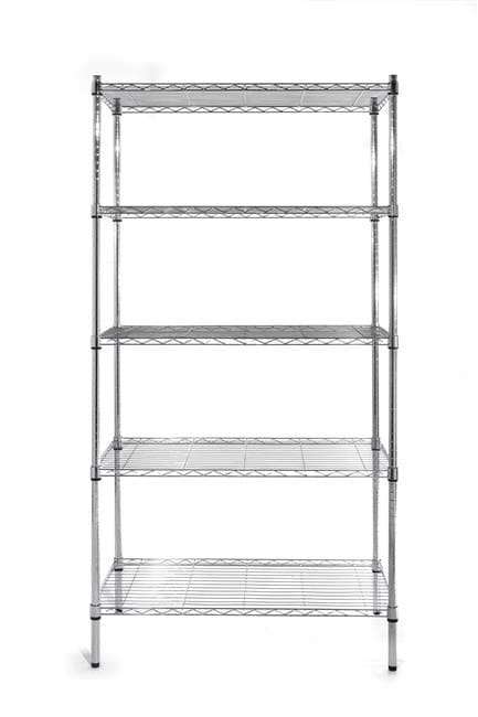 Bokhylla med 5 hyllplan, HENDI, förkromad, förkromad, 910x455x(H)1830mm Grundvariant