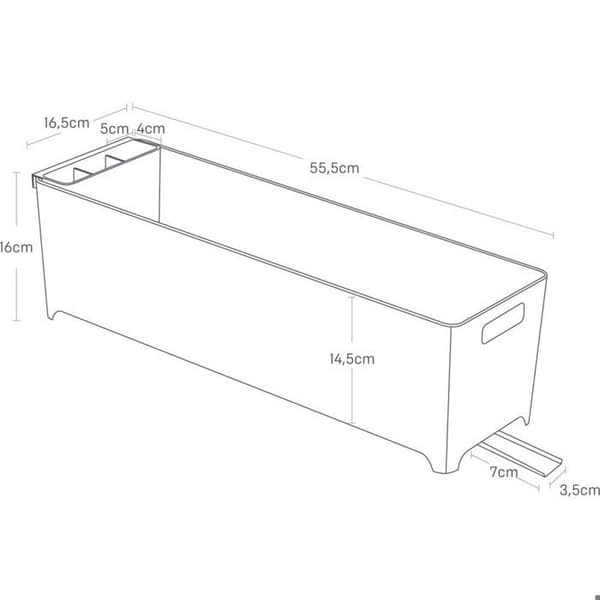 Diskavlopp - YAMAZAKI - Slim - ABS-plast - Svart - 55,5 x 16,5 x 16 cm