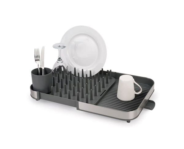 Joseph Joseph - 851680 - Duo expanderbar diskavlopp med avtagbar bestickhållare, dropppip, rostfritt stål