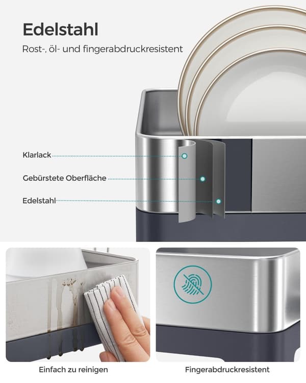 Dräneringsställ - rostfritt stål - fingeravtrycksbeständigt