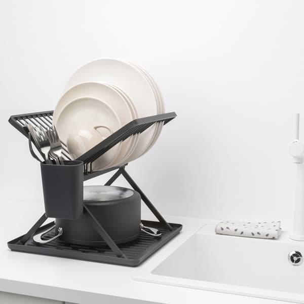 Fällbar diskstället liten modell mörkgrå - Brabantia