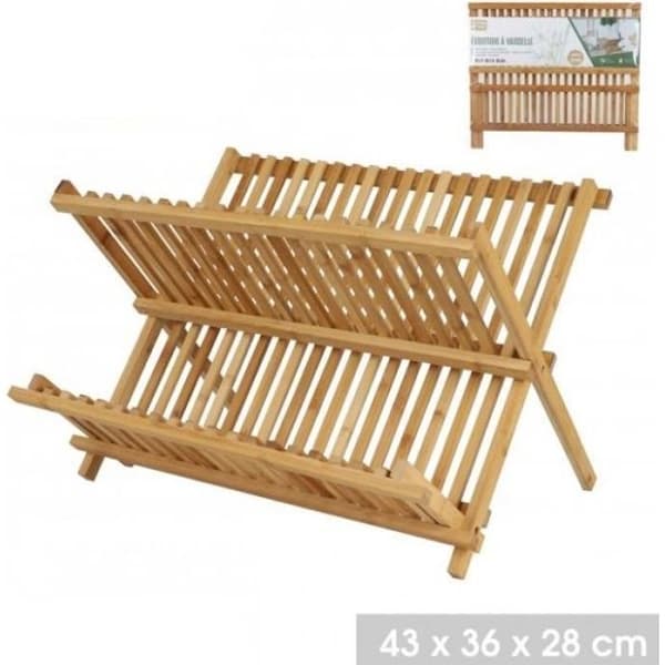 Diskho-Brett - Bambu - 2 Nivåer - 43 x 36 x H.28 cm - Fuktbeständig - Moderne design