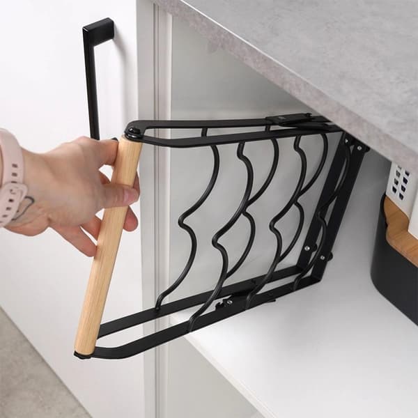 Sort metal vinreol til 6 flasker 21x38 cm