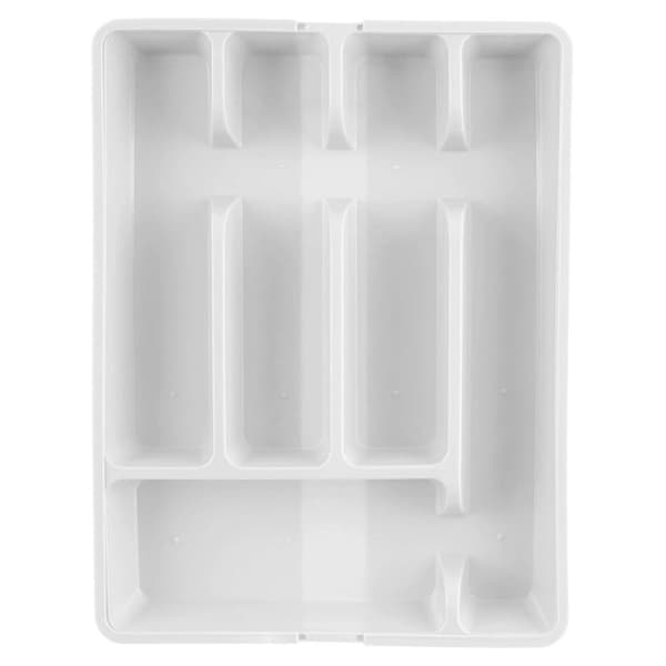 Bestikindsats til skuffen, udtrækbar, hvid, 36,5x27,5 cm