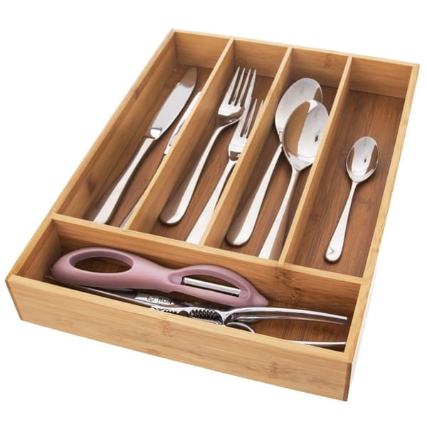 Organiserare för besticklåda, bambuinsats, 35x26 cm